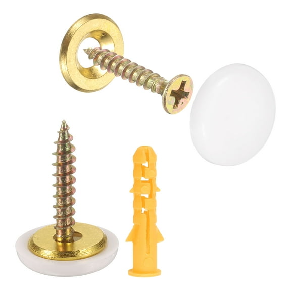 Uxcell 8 Pcs 16.8mm Decorative Caps Cover Nails, Zinc Alloy Screw Covers Caps, White