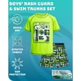 thumbnail image 5 of Quad Seven Boys' Rashguard Set - Short Sleeve Swim Shirt and Bathing Suit Set (Size: 4-12), 5 of 7