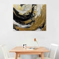 thumbnail image 2 of Orinice Black and Gold Abstract Canvas Wall Art Black Texture Painting Black and White Abstract Wall Art Stroke Wall Art Print Modern Abstract Artwork Black White Gray Gold Abstract Wall Art  16x12in, 2 of 6