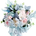 thumbnail image 6 of Faux Wedding Bouquets for Bride with Silk Ribbon Bridal Wedding Throw Bouquet Eucalyptus for Ceremony Graduation Party Multifunctional Decor, 6 of 7