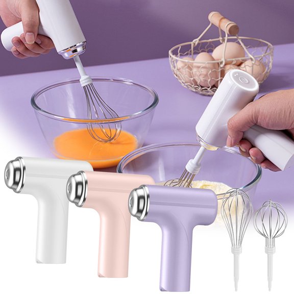 Marked Down, Electric Egg Beater, Wireless Portable Three-speed Egg Whisk, High Power Egg Mixer for Baking Xmas Wrapping | ABS, Pink, MATA