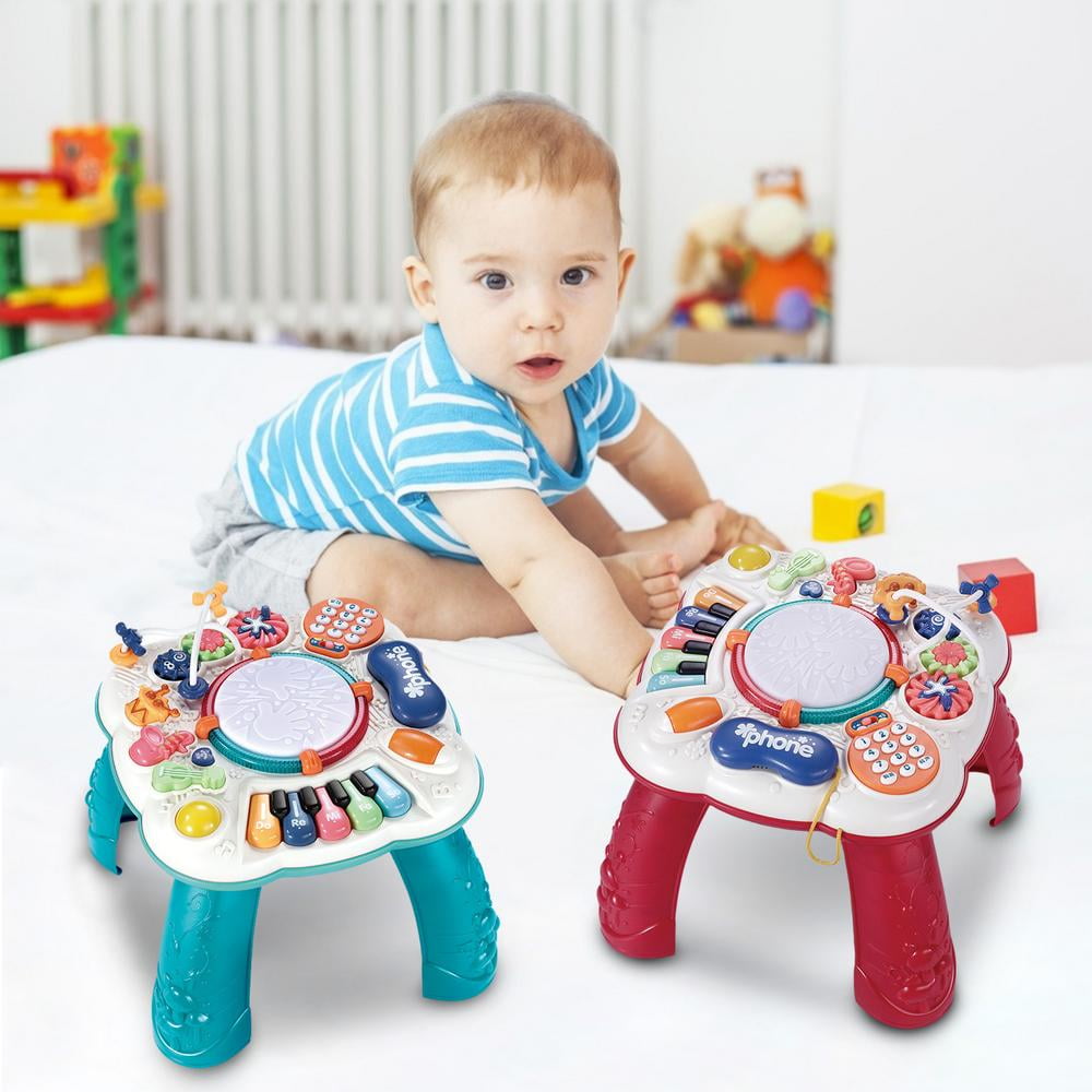 Baby Play Learn Table Early Education Toys Drum Lights & Sounds Activity Center 