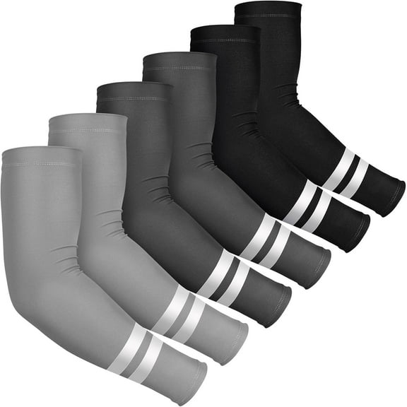 6 Pairs UV Sun Protection Arm Sleeves Cooling Compression Arm Sleeves for Women Men Golf Outdoor Sports