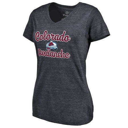 Colorado Avalanche Women's Free Hand Tri-Blend V-Neck T-Shirt - Navy