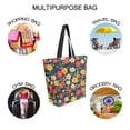 thumbnail image 7 of FORMRS Womens Canvas Tote Bag with Zipper Inner Pocket Shoulder Handbag, Vibrant Flowers, 7 of 7