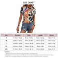 thumbnail image 4 of Camisa de manga corta de mujer de impresión colorida cuello redondo pullover mujer manga corta Top para verano, 4 of 7