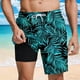 thumbnail image 1 of Ceisia Men's Tropical Palm Leaf Print Beach Shorts with Quick Dry Stretch Fabric and Anti-Exposure Liner Multicolor L Gifts, 1 of 6