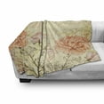 thumbnail image 3 of Vintage Soft Flannel Fleece Throw Blanket, Double Exposure Background Roses and Lettering Love Words Once upon a Time Theme, Cozy Plush for Indoor and Outdoor Use, 50" x 70", Cream Pink, by Ambesonne, 3 of 6