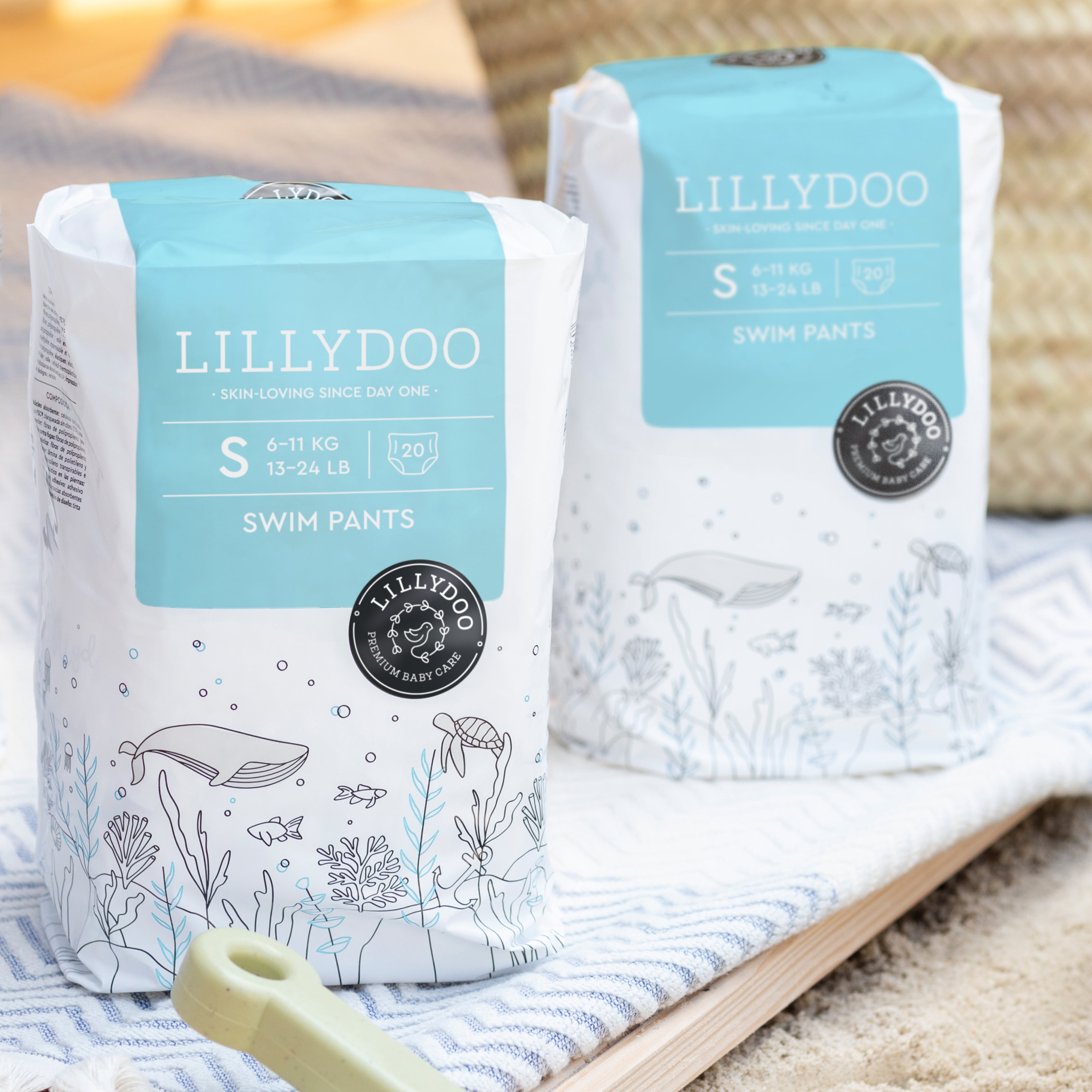 LILLYDOO Baby Swim Diapers - Size Small (13-24 lbs), 40 Count (Select for More Options)