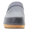 thumbnail image 4 of BJORK Maja Wood Open Back Grey Leather Clogs, 4 of 8