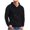 Black, variant on Men's Casual Jacquard Plaid Hooded Sweatshirt, Lightweight Pullover Shirt with Large Front Pockets, Long Sleeve Fall Spring Basic Layering Piece,Black,L