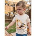 thumbnail image 5 of BemeyourBBs Kids Toddler Baby Boy Big Brother Outfits Excavator T-shirt Short Sleeve Crew Neck Engineering Car Letters Print Summer Pullover Tee Tops Clothes, 5 of 9