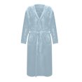 thumbnail image 3 of Christmas Clearance! ZVNAΖH Mens Fleece Plush Robe with Hood Ultra Soft Fluffy Full Length Long with Pockets Luxurious House Coat, 3 of 5