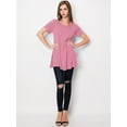 thumbnail image 6 of Made by Johnny Women's Tunic Top Casual T Shirt for Leggings S-5XL Plus Size XXL PINK, 6 of 6