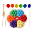 thumbnail image 3 of Rainbow Peg Board Juego de clasificación de colores Juego de mesa Educativo Clasificación de colores Juguetes para niños pequeños, 3 of 9