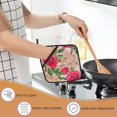 thumbnail image 4 of SKQIT Ensemble de 2 Porte-Casseroles Imprimé Roses Rouges Vintage, Résistant à la Chaleur pour Micro-Ondes Cuisson Four Cuisson Plats de Bout et Barbecue, 4 of 7
