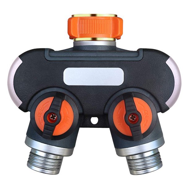 2Way Garden Hose Connector Faucet Adapter Attaches 2 Hoses to 1