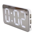 thumbnail image 2 of Reloj despertador digital LED multifunción con 2 puertos USB y atenuación automática para dormitorio y oficina TS‑8201‑W, 2 of 14
