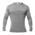 thumbnail image 5 of Men's Athletic Hoodie Workout Pullover Sport Sweatshirt Comfortable Breathable Gym Running Casual Fitness Apparel Men's Oversized Tee Summer Tops Streetwear, 5 of 6