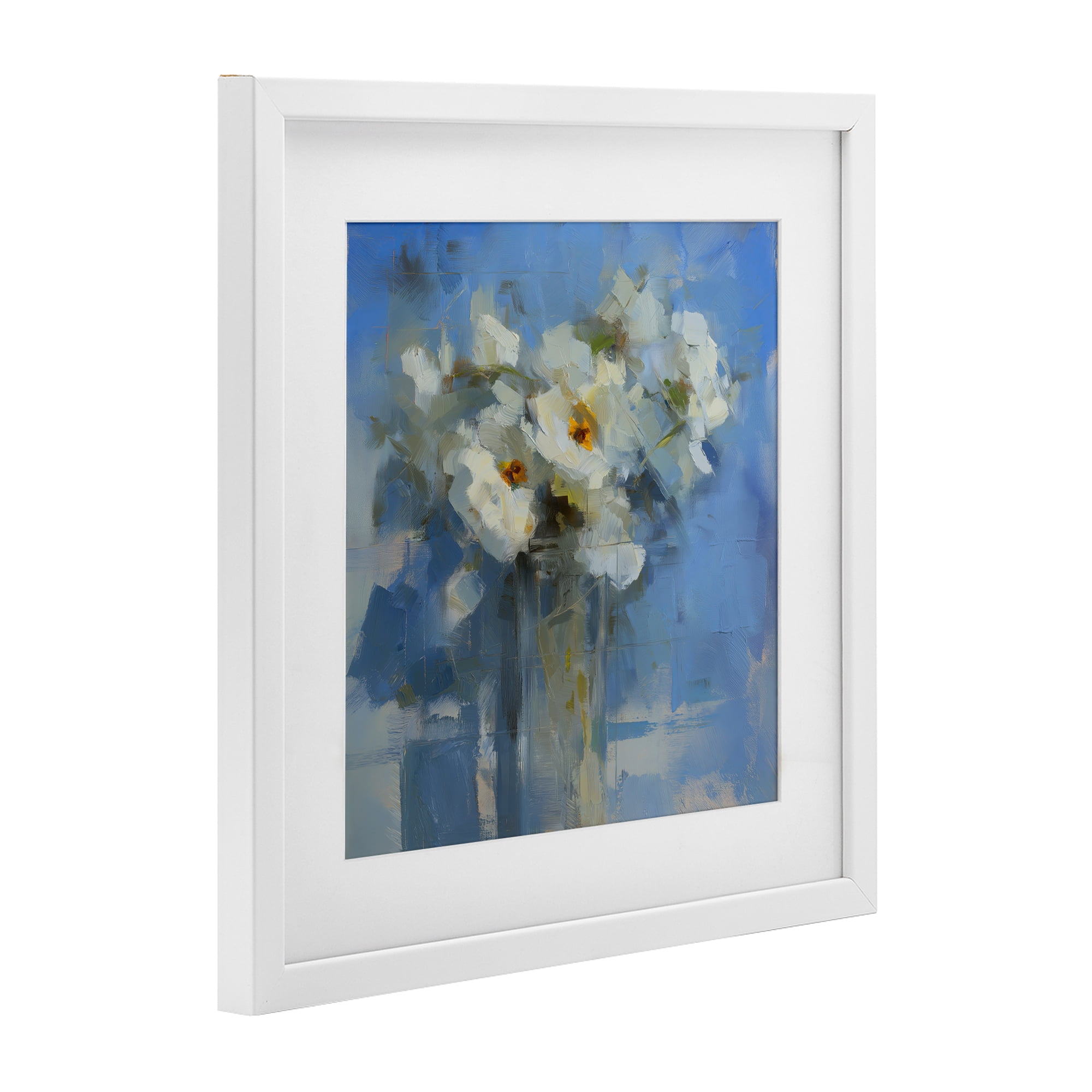 Stupell Industries Petals Remembered Abstract White Framed Print Under Glass, design by Svetlana Aleynikova