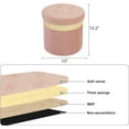 thumbnail image 3 of Small Ottoman with Storage,Folding Round Ottoman with Gold Trim,Velvet Storage Stool,Foot Stool with Soft Padded,Foot Rest for Living Room13“x13”x12.4(Pink,1pcs), 3 of 7