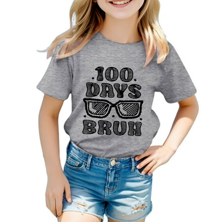 

Shirts for Teens Girls Shirts for Teen Child Short Sleeve Prints T Shirt Trendy Girls Fans Gift Tops Shirts Clothes 1-Grey 90