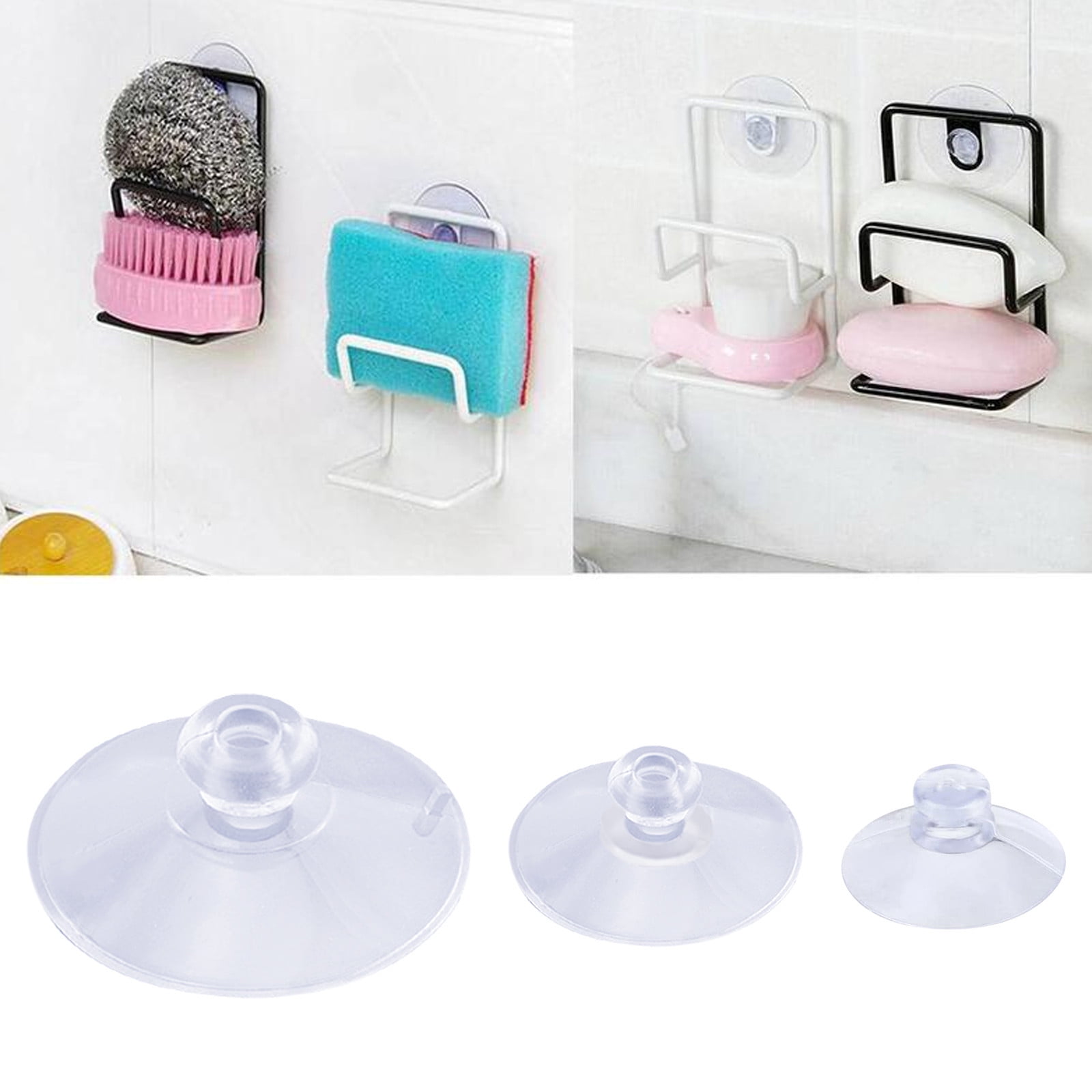 Qancekoo 6pk Screw Suction Cups – 40mm Clear PVC Glass Pads With Metal Threaded Rods, Strong Holder For Bathroom, Car, Window, License Plates