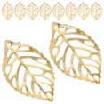 thumbnail image 4 of MasteelfCA 100pcs Alloy Pierced Tree Leaf for DIY Crafts (Golden), 4 of 7