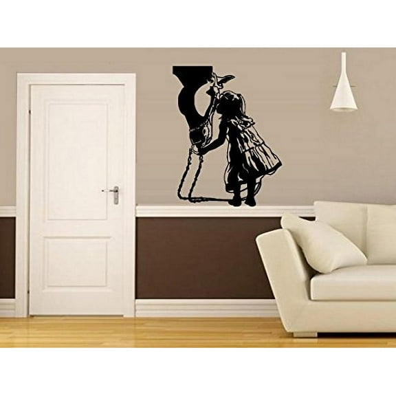 Little girl kissing Horse ~ WALL or Window Decal 22" x 28"