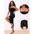 thumbnail image 2 of DARING DIVA Spaghetti Strap Sleeveless Split Bodycon  Dress S Black, 2 of 6