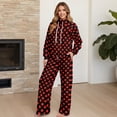 thumbnail image 4 of Garronmavis Womens Sweat Suits 2 Piece Set Polka Dot Sweatshirt Long Sleeve Hoodies Jogger Sweatpants Tracksuit Wide Leg with Pockets Red, Size L, 4 of 6