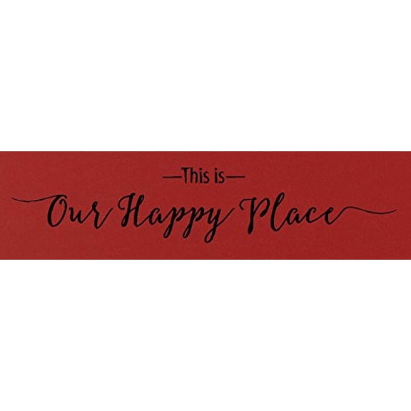 This is Our Happy Place Script Wall Decal Vinyl Lettering, 36 x 7 , Black