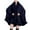 Navy, variant on Women Cape Faux Fur Collar Cloak Plush Edge Open Front Solid Color Large Size Loose Thickened Windproof Coldproof Warm Winter Long Coat Navy