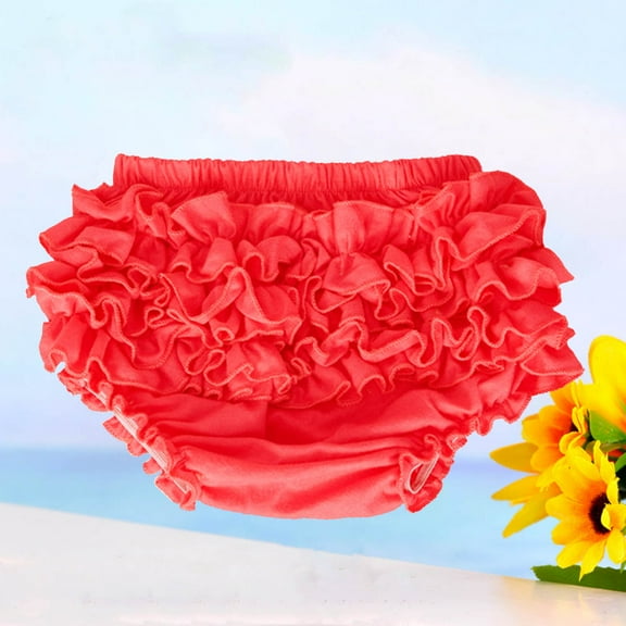 WHAMVOX Baby Girl Diaper Cover with Lace Design Made of Cotton for Daily Use Red Size L