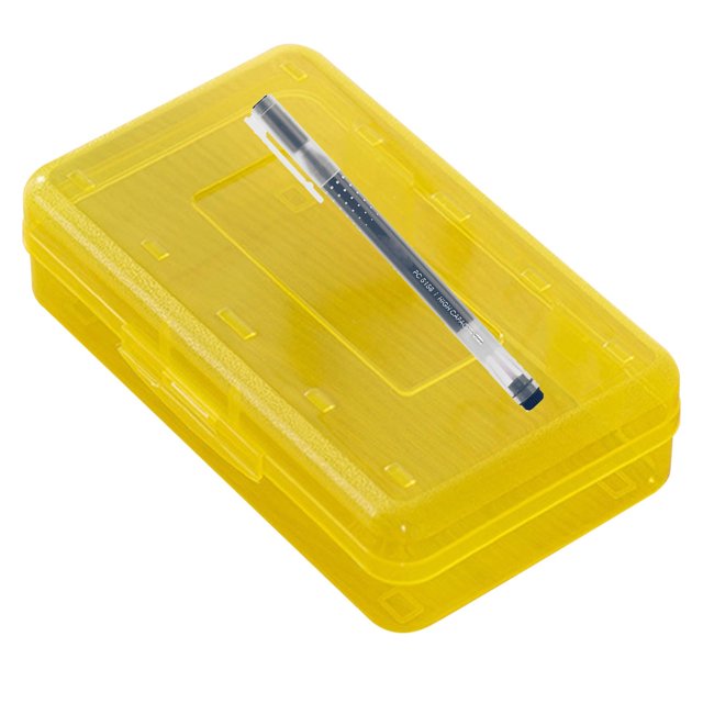 Organizador de caja de lápices de plástico | Contenedor de almacenamiento transparente apilable de gran capacidad con tapa hermética | Elegante soporte para suministros de oficina | Plástico