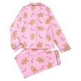 thumbnail image 3 of Tiweut Womens Casual 2 Piece Pajamas Sets Christmas Long Sleeve Lapel Floral Print Top and Long Pants Loungewear Soft Sleepwear for Cozy Nightwear Comfort Comfy Sleepwear,F-Red,S, 3 of 9
