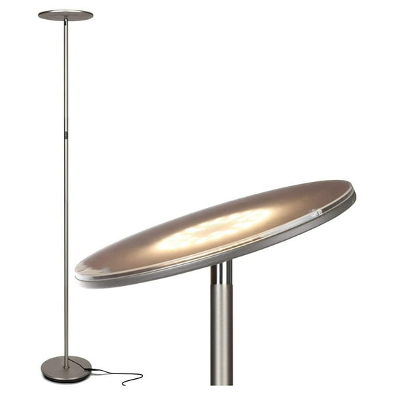 Brightech Sky LED Torchiere Super Bright Standing Floor Lamp, Brushed Nickel
