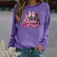 thumbnail image 3 of Christmas Tree Crewneck Sweatshirts Womens Long Sleeve Xmas Pullover Shirts Loose Cute Holiday Tops, S Hot Pink, 3 of 3