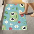 thumbnail image 6 of Toilet Rug U-Shaped Bathroom Rugs Non-Slip Soft Plush Machine Washable Contour Bath Mat Frog Face Leaf Strawberry Flower 24x20, 6 of 9