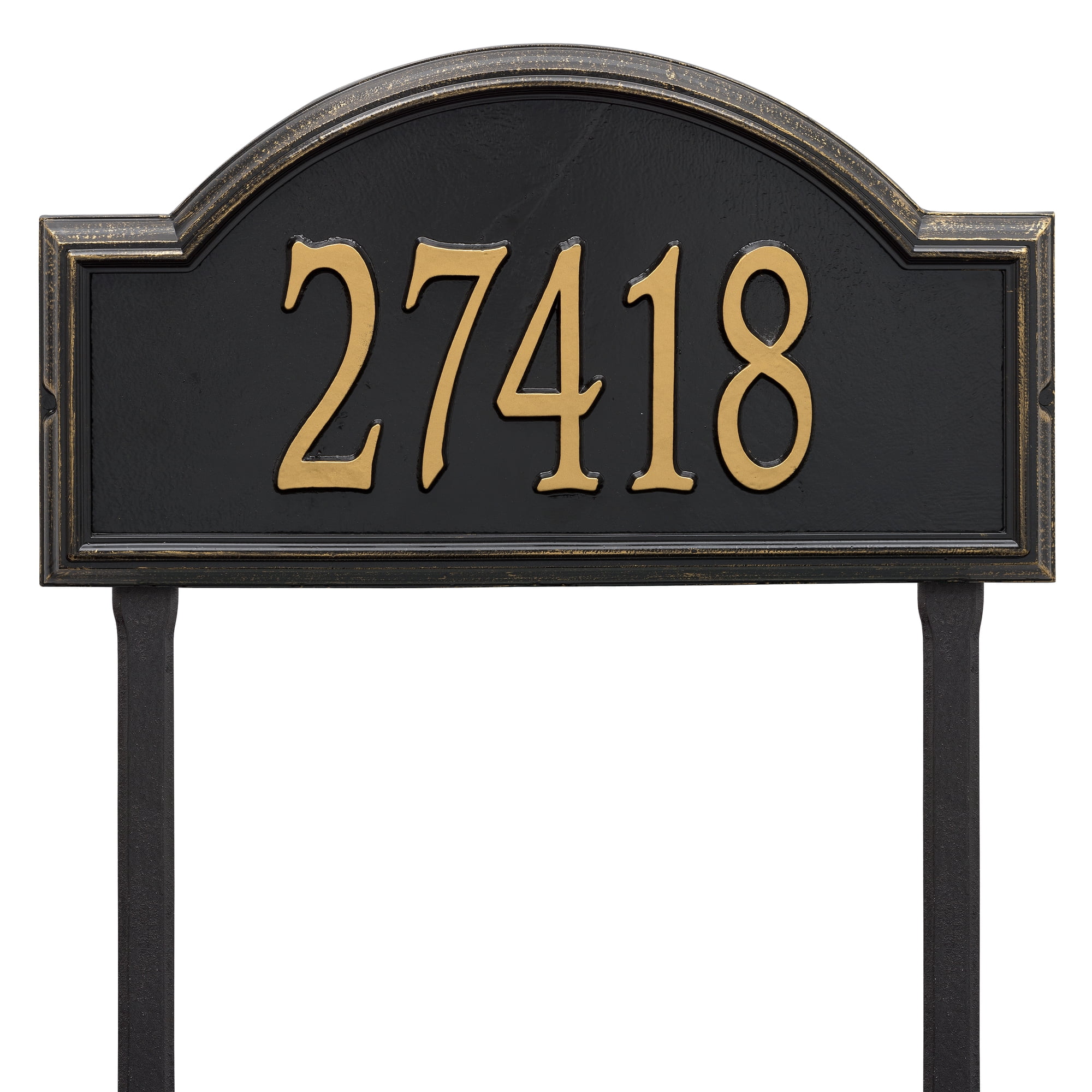 Personalized Whitehall Products Providence Arch Address Plaque in Black Gold by Whitehall