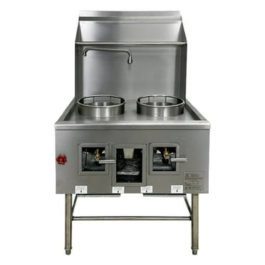 36 in. Chinese Wok Range Natural Gas/Liquid Propane with Waterfall, NSF Certified, 2 Burners Wok Range