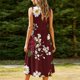 thumbnail image 5 of Vestido Largo de Manga Larga para Mujeres Casual sin Posicionamiento Impreso sin Mangas Suelto con Cuello Redondo Y Bolsillos, Vestido de Poliéster Elástico Suave para Uso Diario, 5 of 7