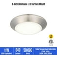 thumbnail image 4 of Westinghouse Lighting Westinghouse 6-Inch Dimmable ENERGY STAR LED Indoor/Outdoor Surface Mount Wet Location Brushed Nickel (New Version), 4 of 5