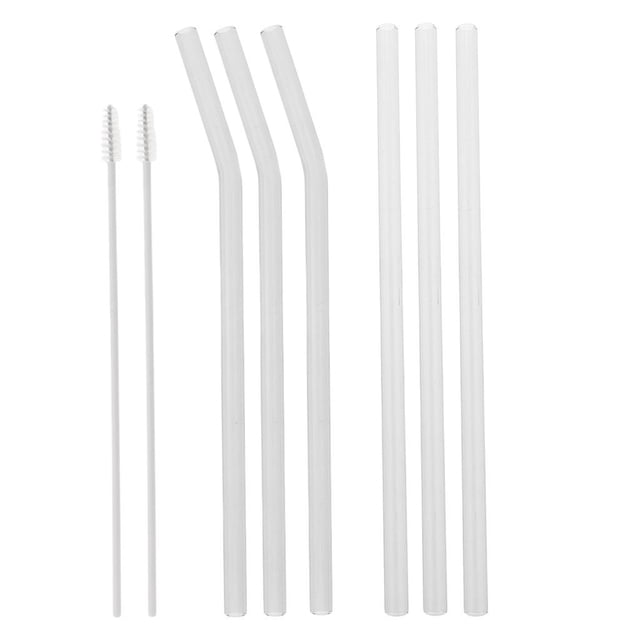 Pajitas Reutilizables Baoblaze con Cepillo de Limpieza de Vidrio de Borosilicato 20 cm 7,87 pulgadas