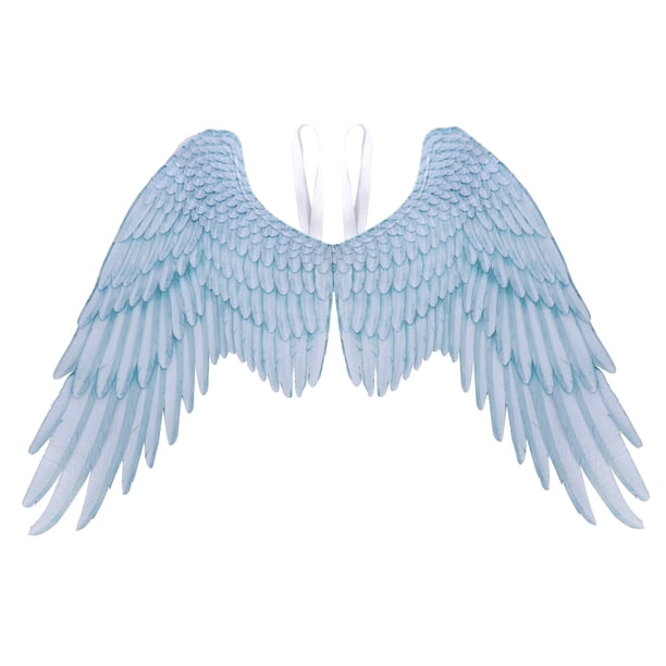 1 Unid Masquerade Oversized Angel Wings Cosplay Performance Prop Decoration para Adultos Hombres Mujeres Azul cielo