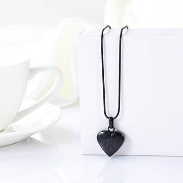 2 Pcs Pet Cremation Jewelry For Ashes Urn Necklace With Paw Print Heart, Pet Dog