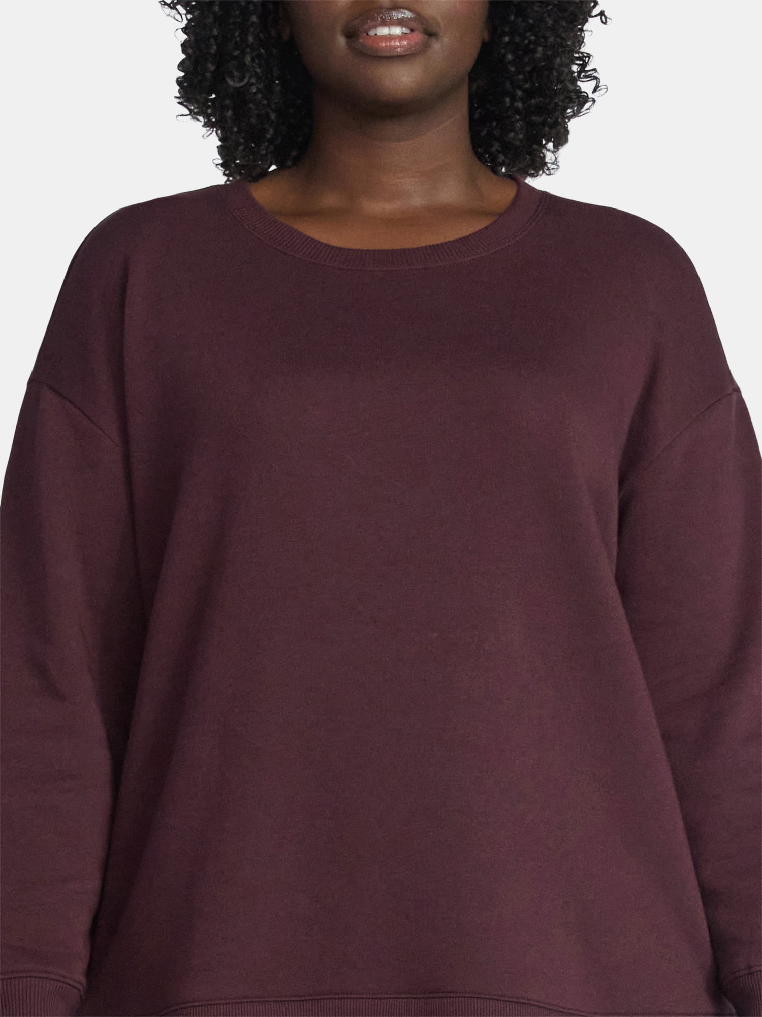 Terra & Sky Women's Plus Size Fleece Sweatshirt, Size 0X-5X