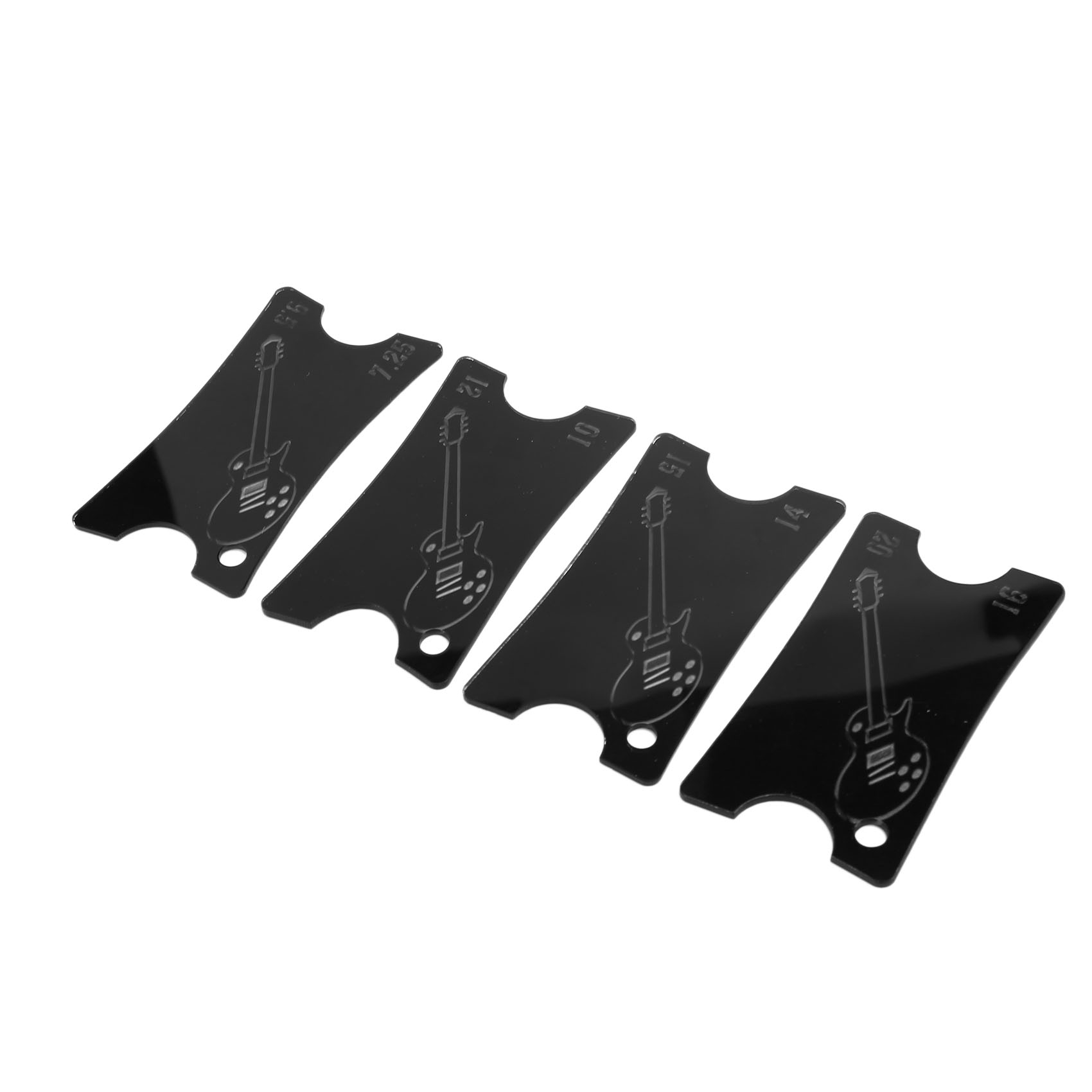 4Pack Acrylic Guitar Notched Radius Gauges Fingerboard Guitar Ruler