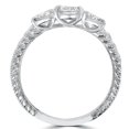 thumbnail image 2 of Pompeii 1ct Vintage Three Stone Round Diamond Engagement Ring 14K White Gold (H/SI2), 2 of 2