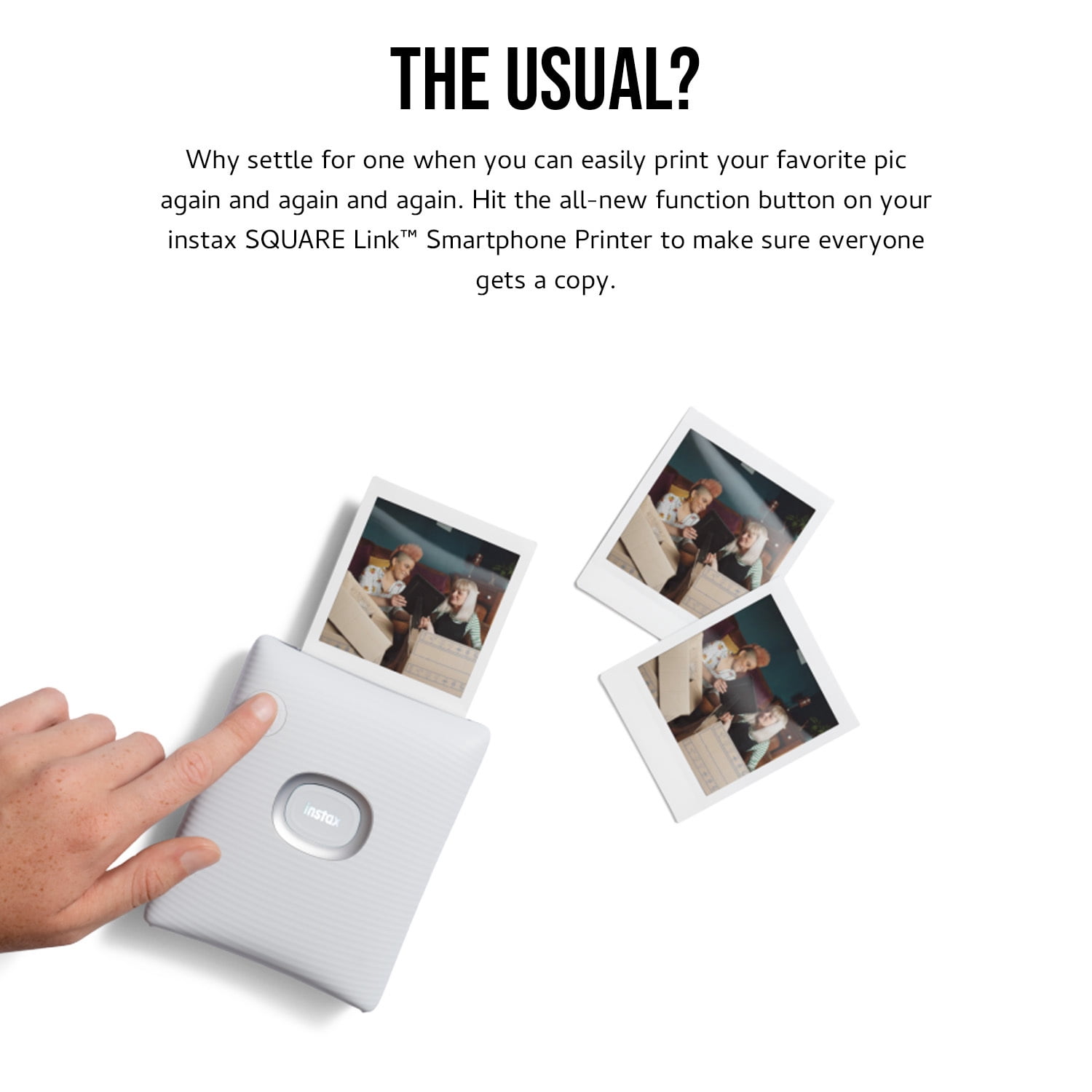 Fujifilm INSTAX Square Link Instant Printer with Bluetooth Connectivity, White